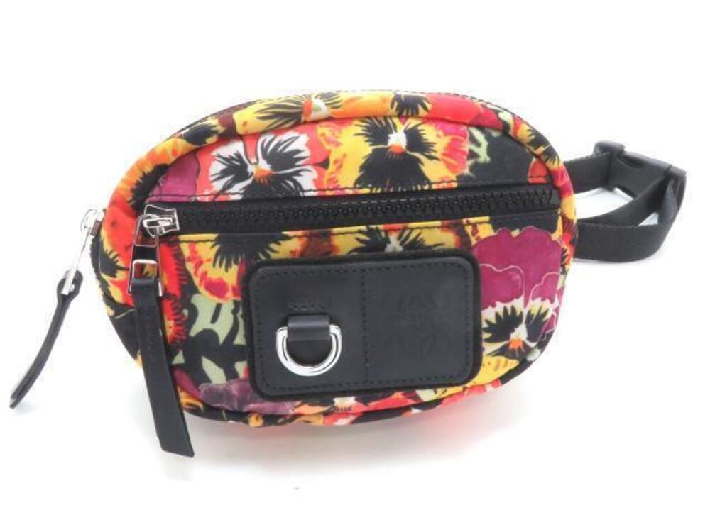 Loewe Pansy Bum Bag Waist Pouch Clutch Multicolor Leather